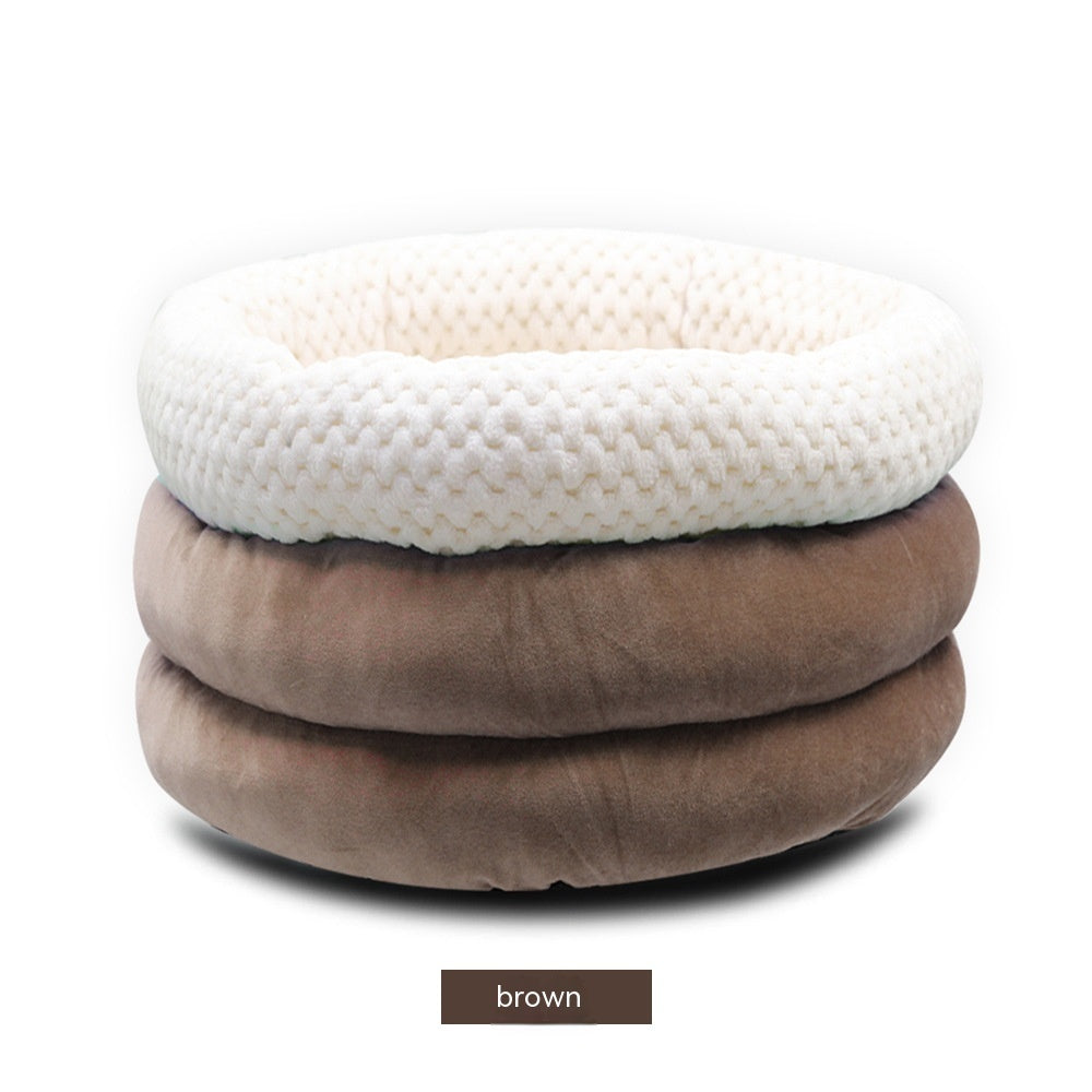 Comfortable Semi Closed Ice Velvet Deep Sleep Pet Bed